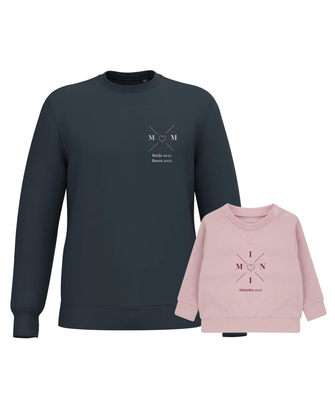 Pack sudaderas MOM y MINI bebé cruz corazón (hasta 36 meses) - Image 10