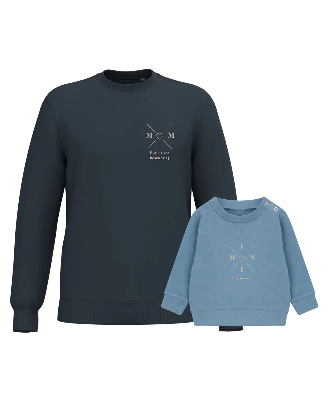 Pack sudaderas MOM y MINI bebé cruz corazón (hasta 36 meses) - Image 11