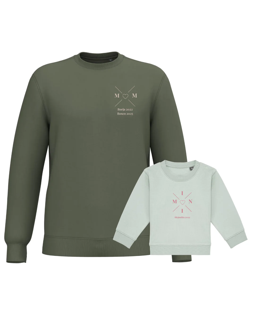 Pack sudaderas MOM y MINI bebé cruz corazón (hasta 36 meses) - Image 19