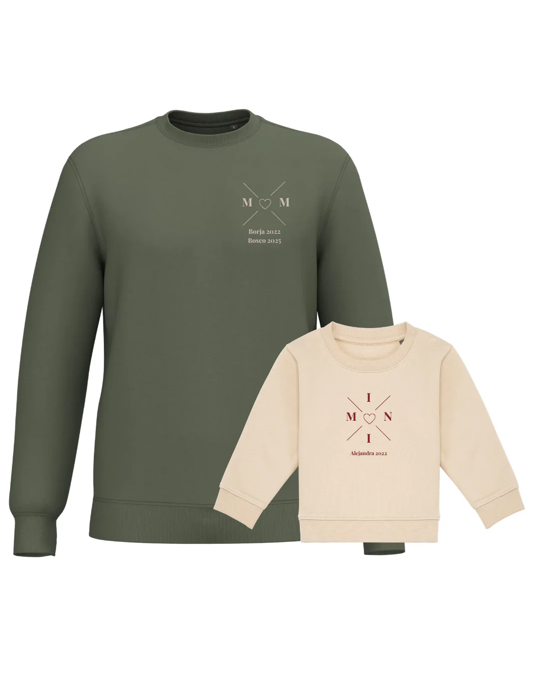 Pack sudaderas MOM y MINI bebé cruz corazón (hasta 36 meses) - Image 21