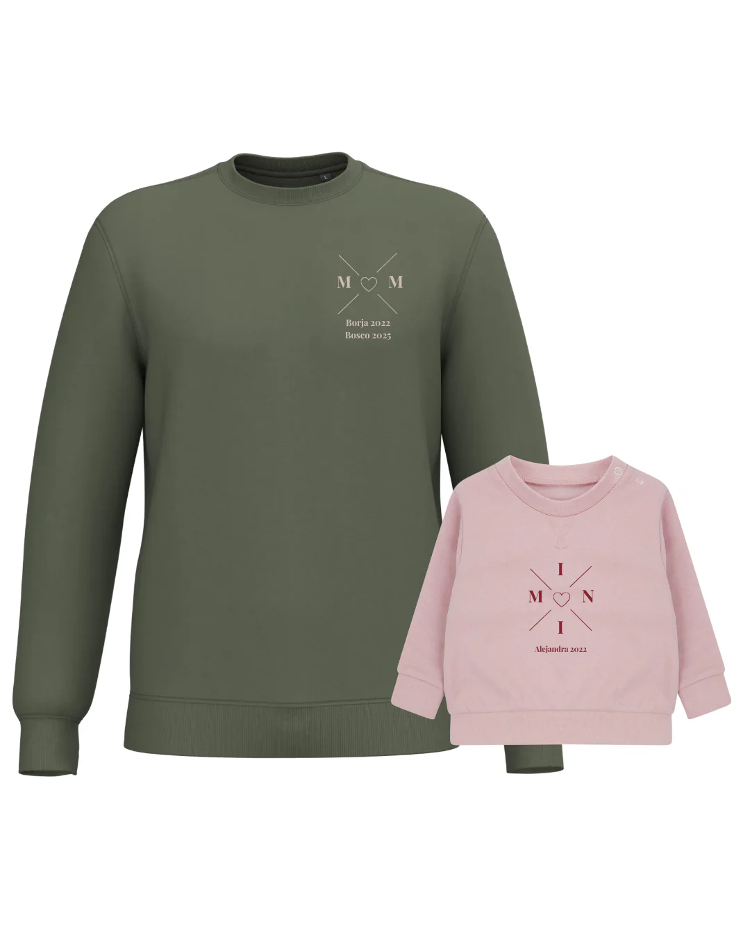 Pack sudaderas MOM y MINI bebé cruz corazón (hasta 36 meses) - Image 22