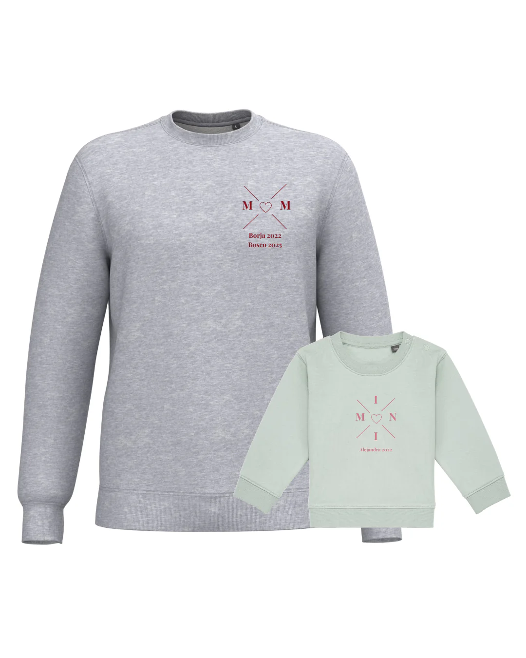 Pack sudaderas MOM y MINI bebé cruz corazón (hasta 36 meses) - Image 31