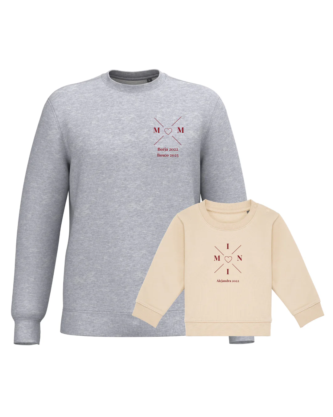 Pack sudaderas MOM y MINI bebé cruz corazón (hasta 36 meses) - Image 33