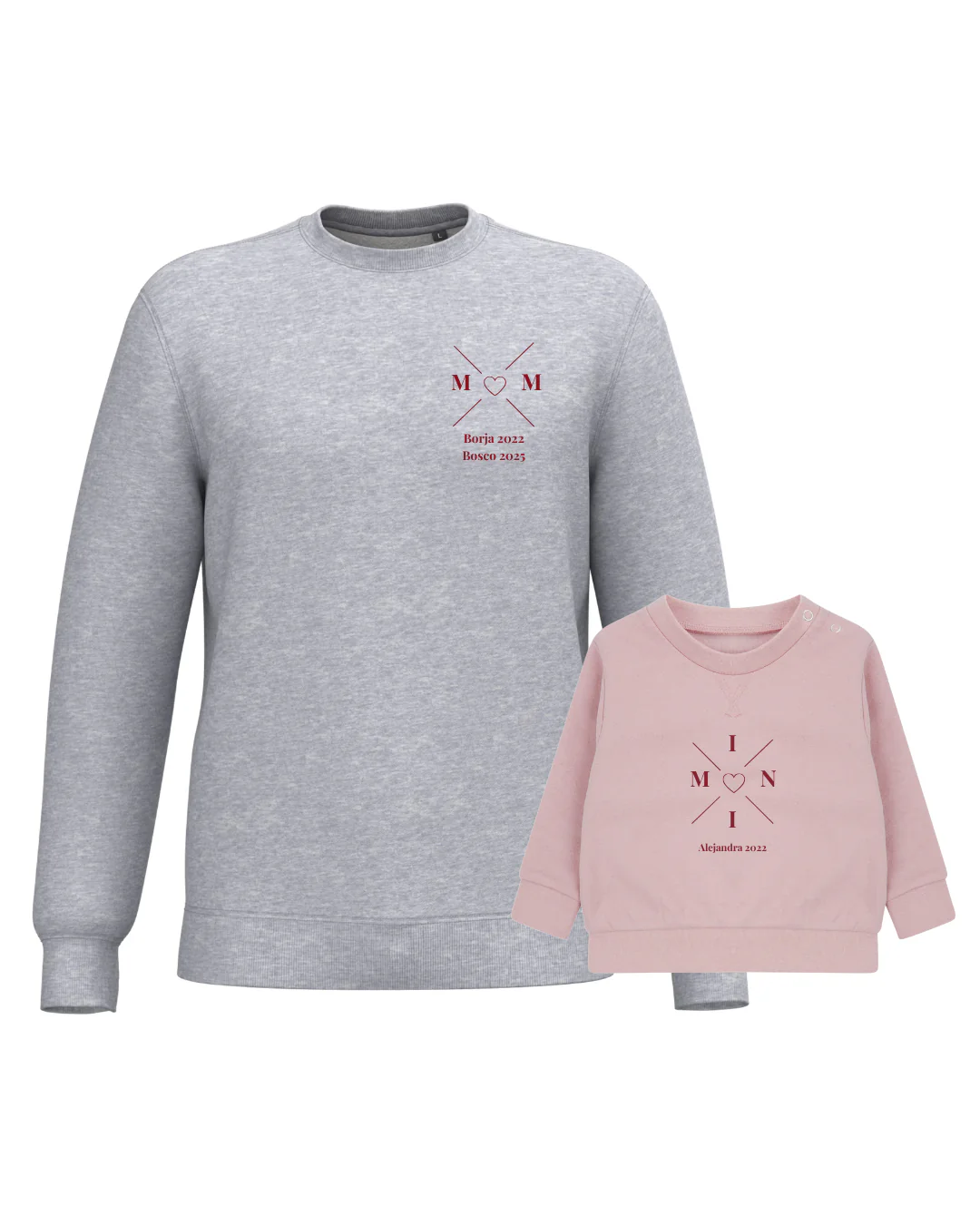 Pack sudaderas MOM y MINI bebé cruz corazón (hasta 36 meses) - Image 34