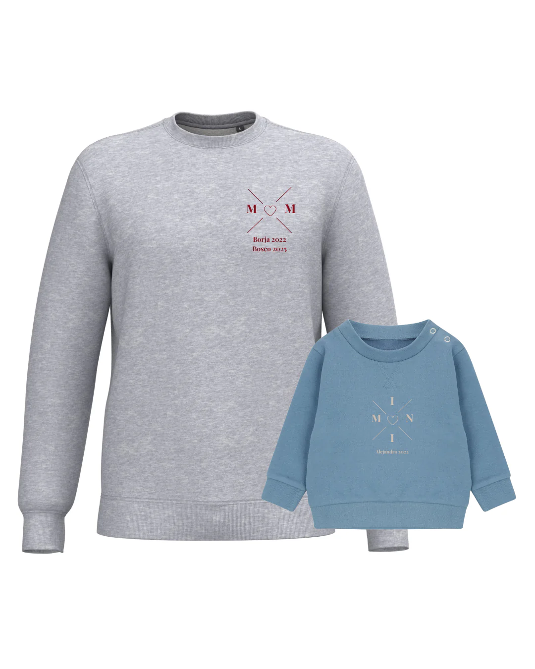 Pack sudaderas MOM y MINI bebé cruz corazón (hasta 36 meses) - Image 35