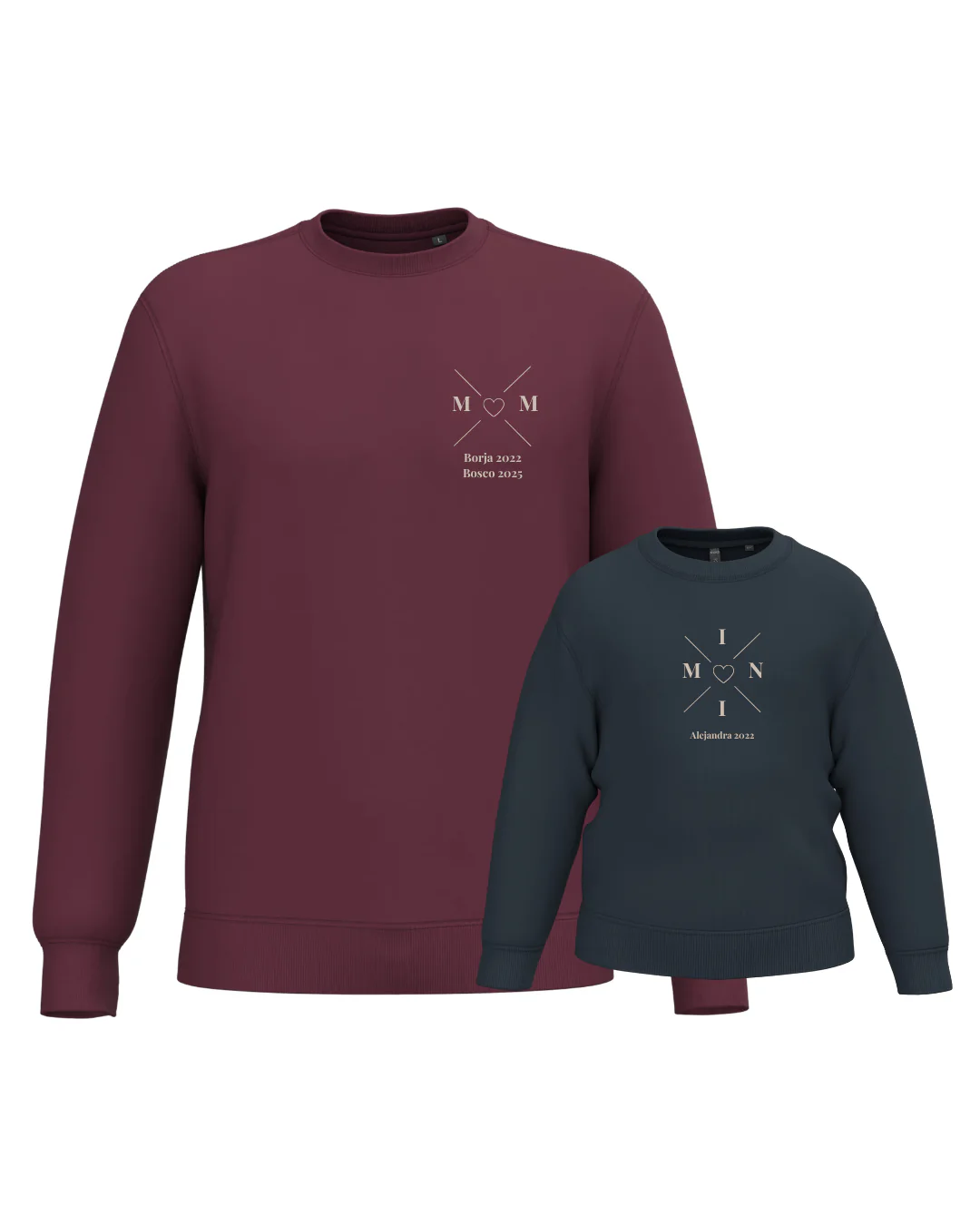 Pack sudaderas MOM y MINI bebé cruz corazón (hasta 36 meses) - Image 36