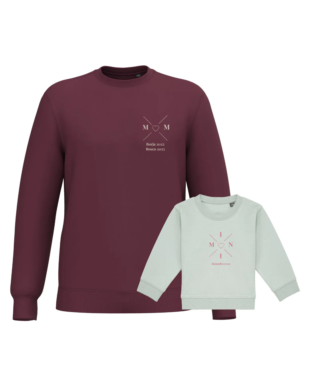 Pack sudaderas MOM y MINI bebé cruz corazón (hasta 36 meses) - Image 37