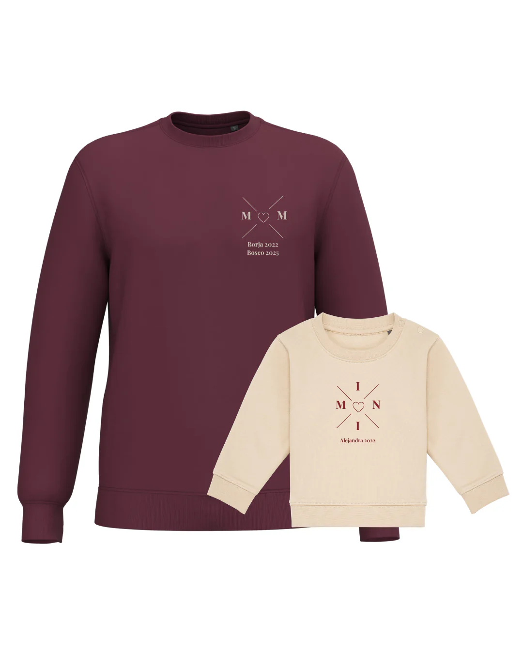 Pack sudaderas MOM y MINI bebé cruz corazón (hasta 36 meses) - Image 39