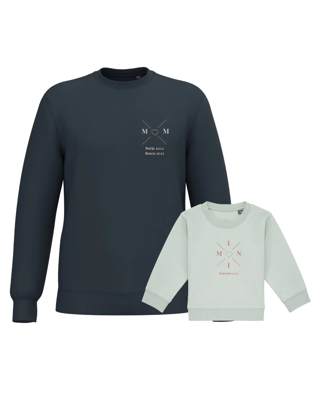 Pack sudaderas MOM y MINI bebé cruz corazón (hasta 36 meses) - Image 7