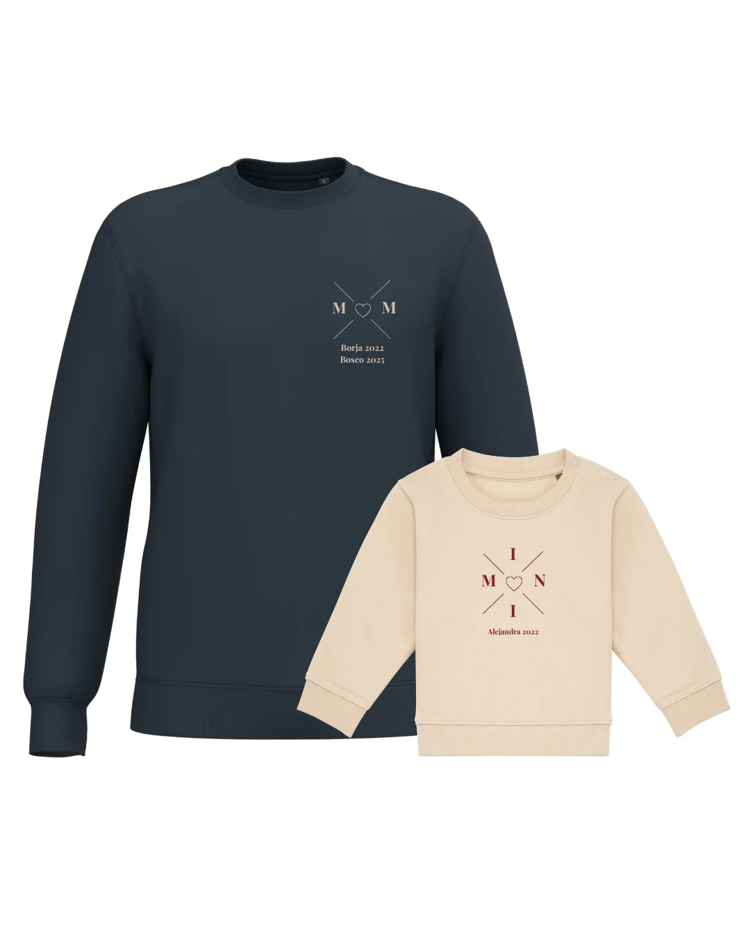 Pack sudaderas MOM y MINI bebé cruz corazón (hasta 36 meses) - Image 9