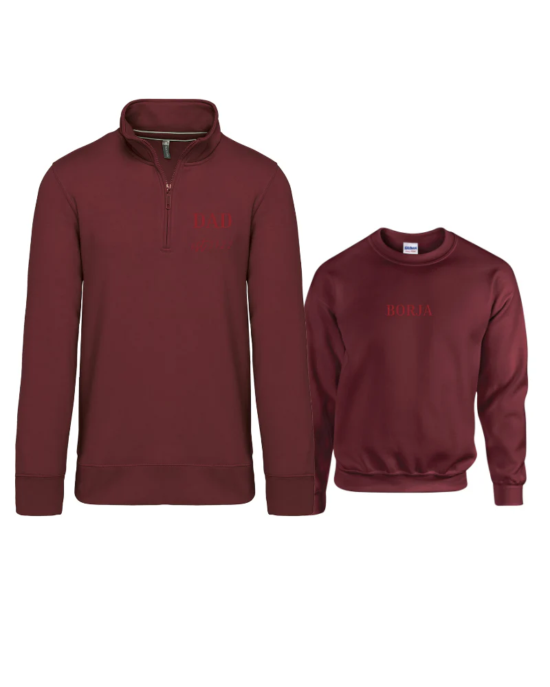 Pack Sudadera Zip personalizada adulto + sudadera cuello redondo niño - Image 6