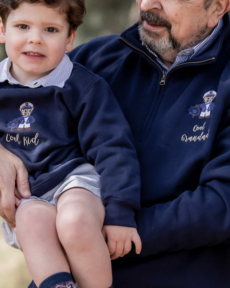 Pack Sudadera Zip personalizada adulto + sudadera cuello redondo niño Oso marinero - Image 3