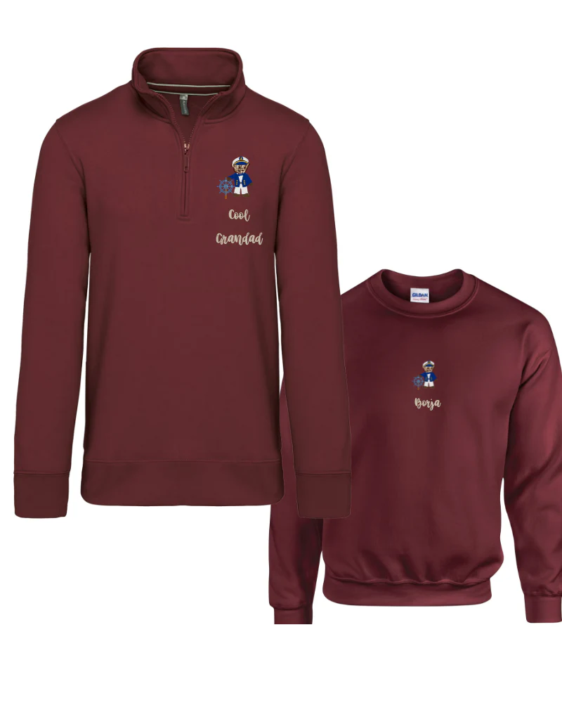 Pack Sudadera Zip personalizada adulto + sudadera cuello redondo niño Oso marinero - Image 5