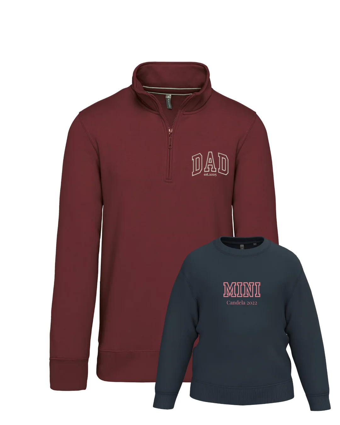 Pack bebé y adulto (zip) sudaderas personalizadas Dad y Mini (hasta 36 meses) - Image 14