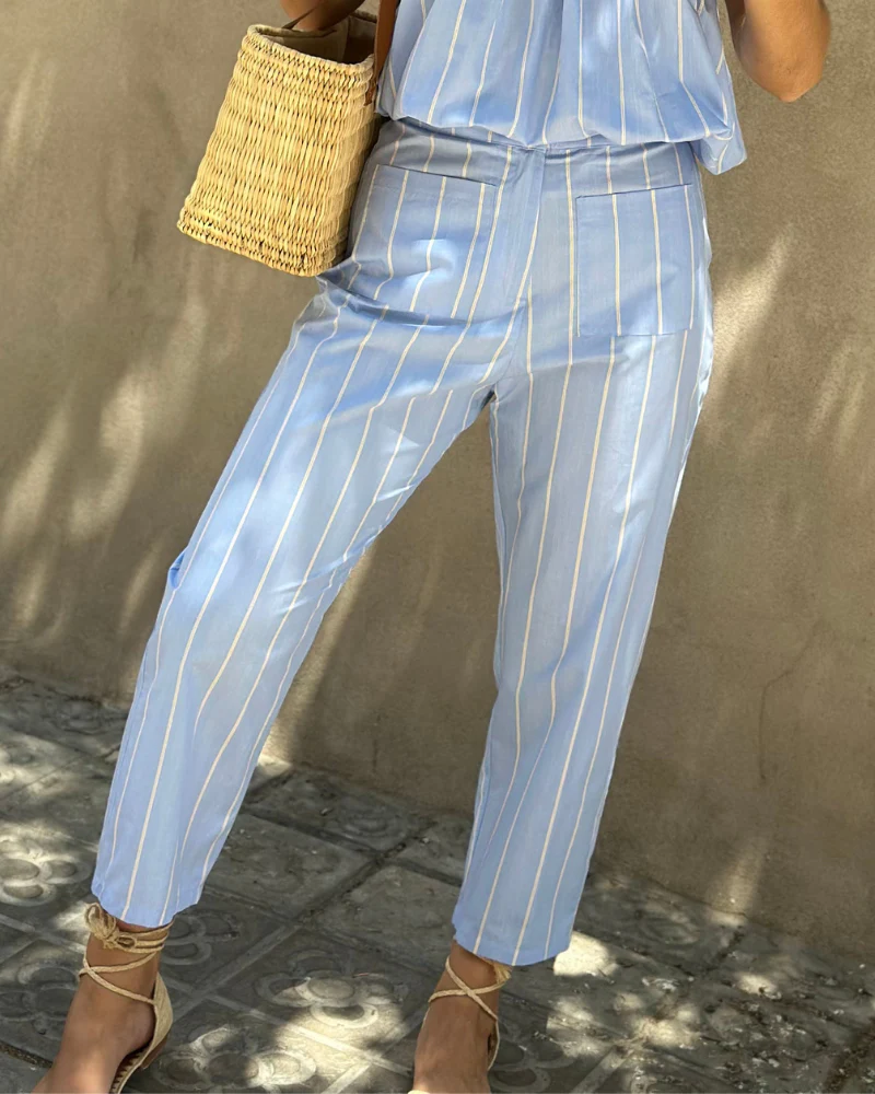Pantalón azul raya amarilla - Image 3