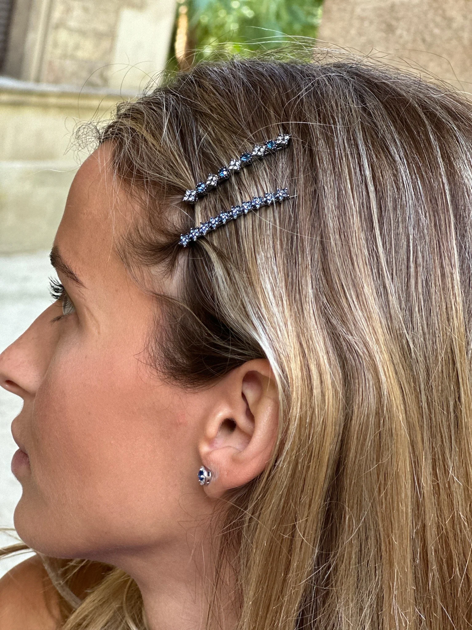 Horquilla de pelo florecitas de cristal - Image 3