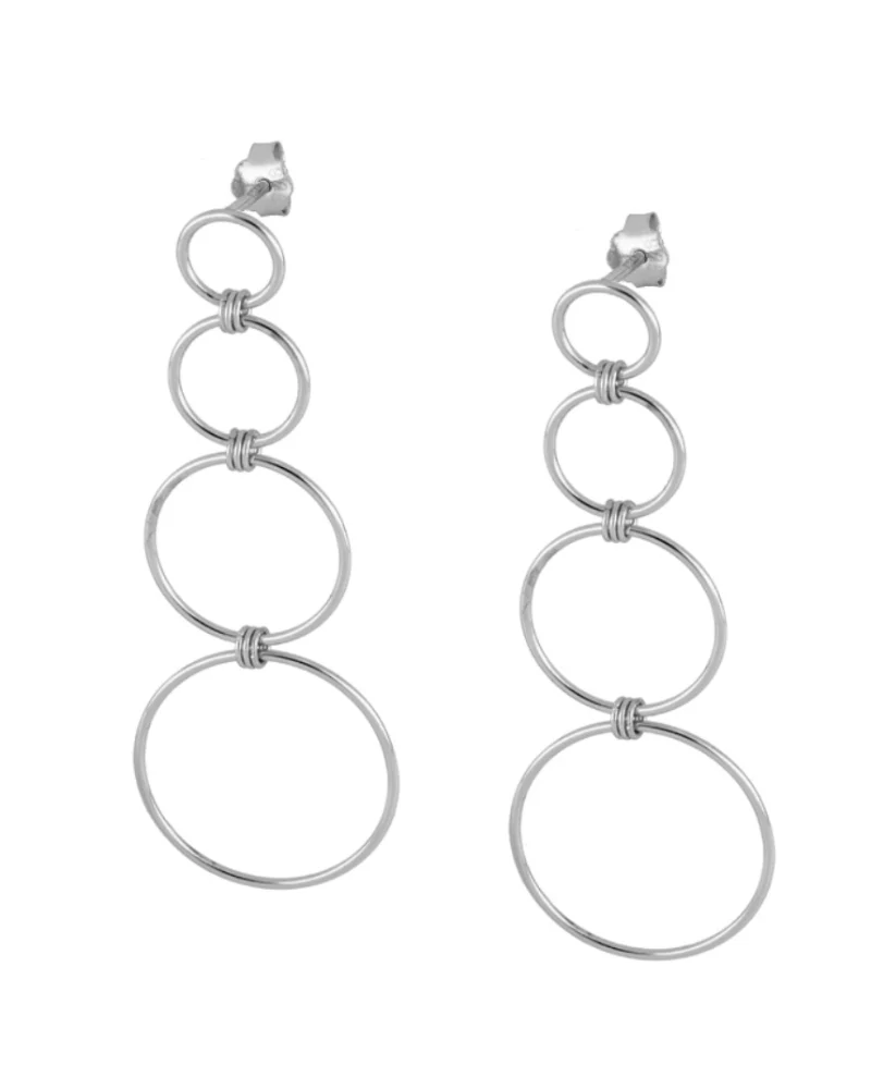 Pendientes 4 círculos Silver