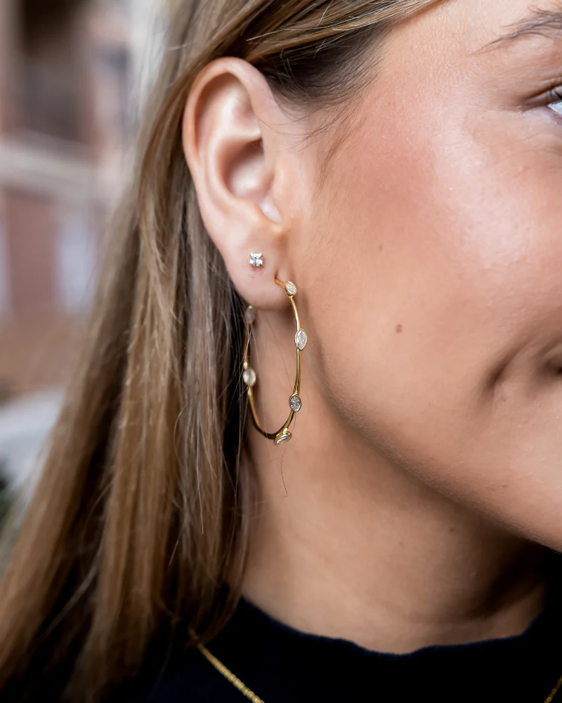 Pendientes Big Hoops Leaves Silver - Image 5
