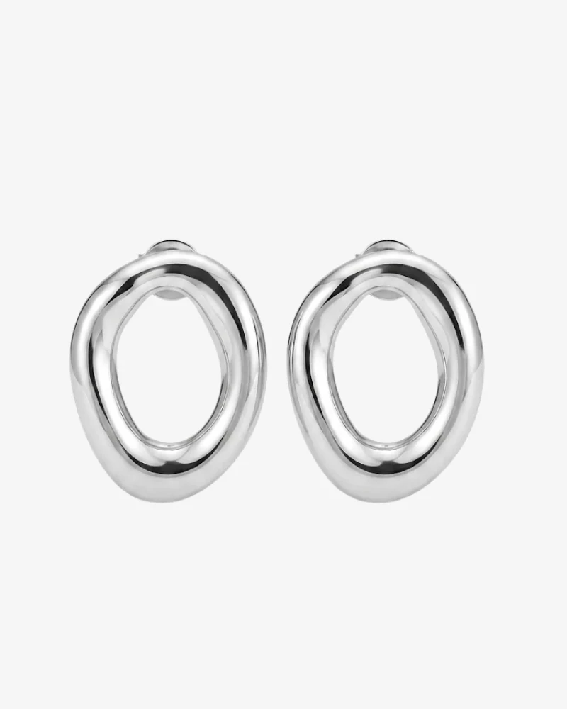 Pendientes big round silver