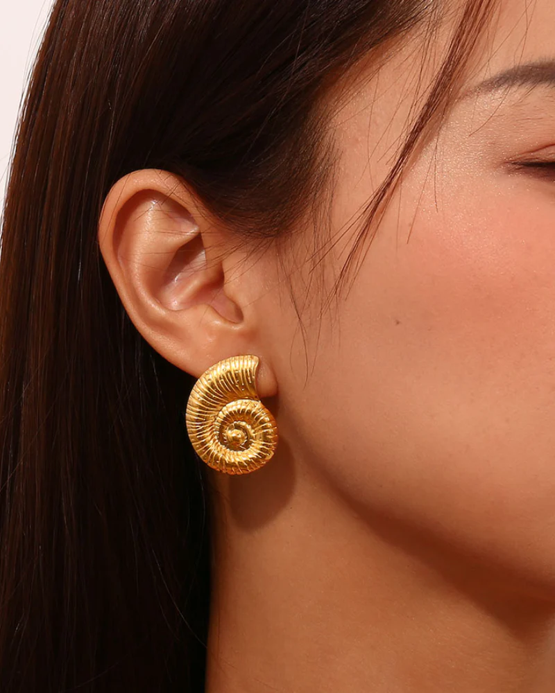 Pendientes Big Shell Acero Silver - Image 2