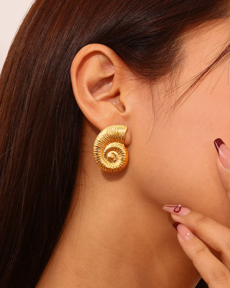 Pendientes Big Shell Acero Silver - Image 3