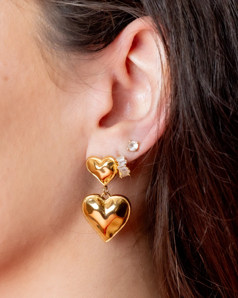Pendientes Corazón Double Silver - Image 3