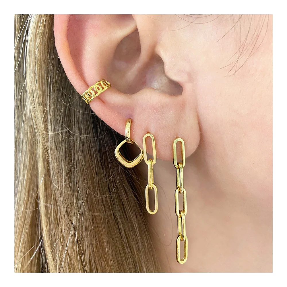 Pendientes double squared Silver - Image 2