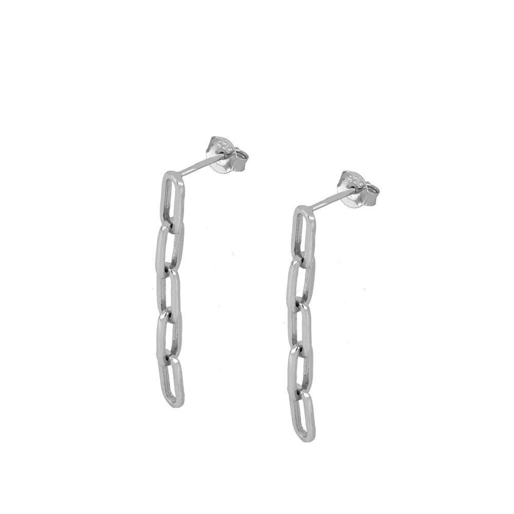 Pendientes Eslabón Largo Silver