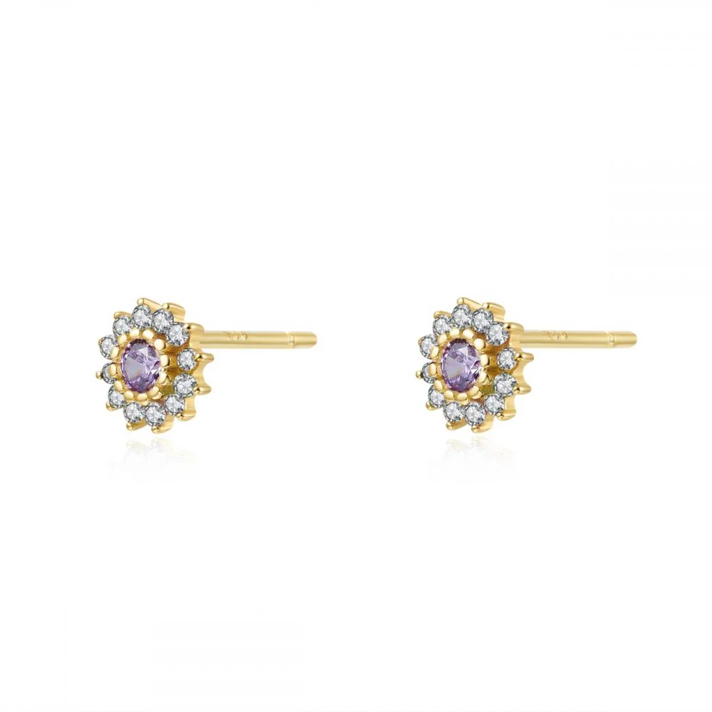Pendientes flor amatista