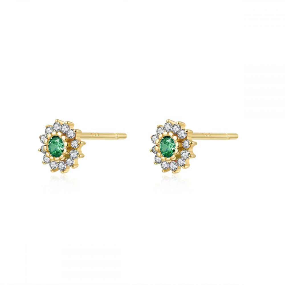 Pendientes flor esmeralda
