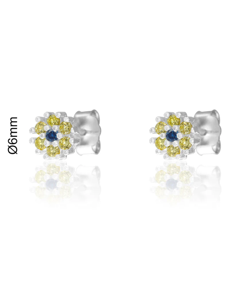 Pendientes Flor lima Silver - Image 3