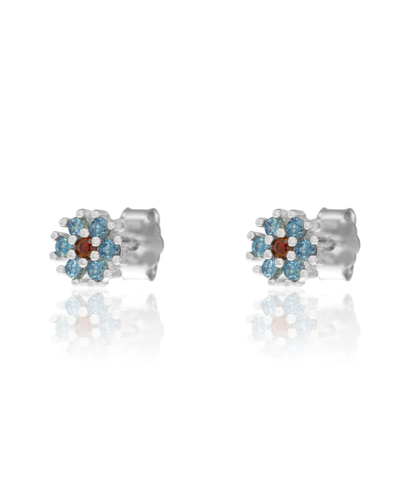 Pendientes Flor turquesa Silver