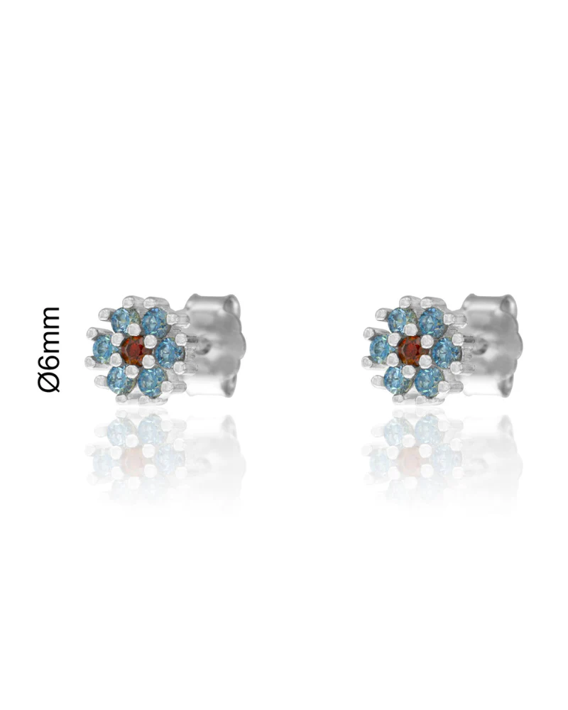 Pendientes Flor turquesa Silver - Image 4