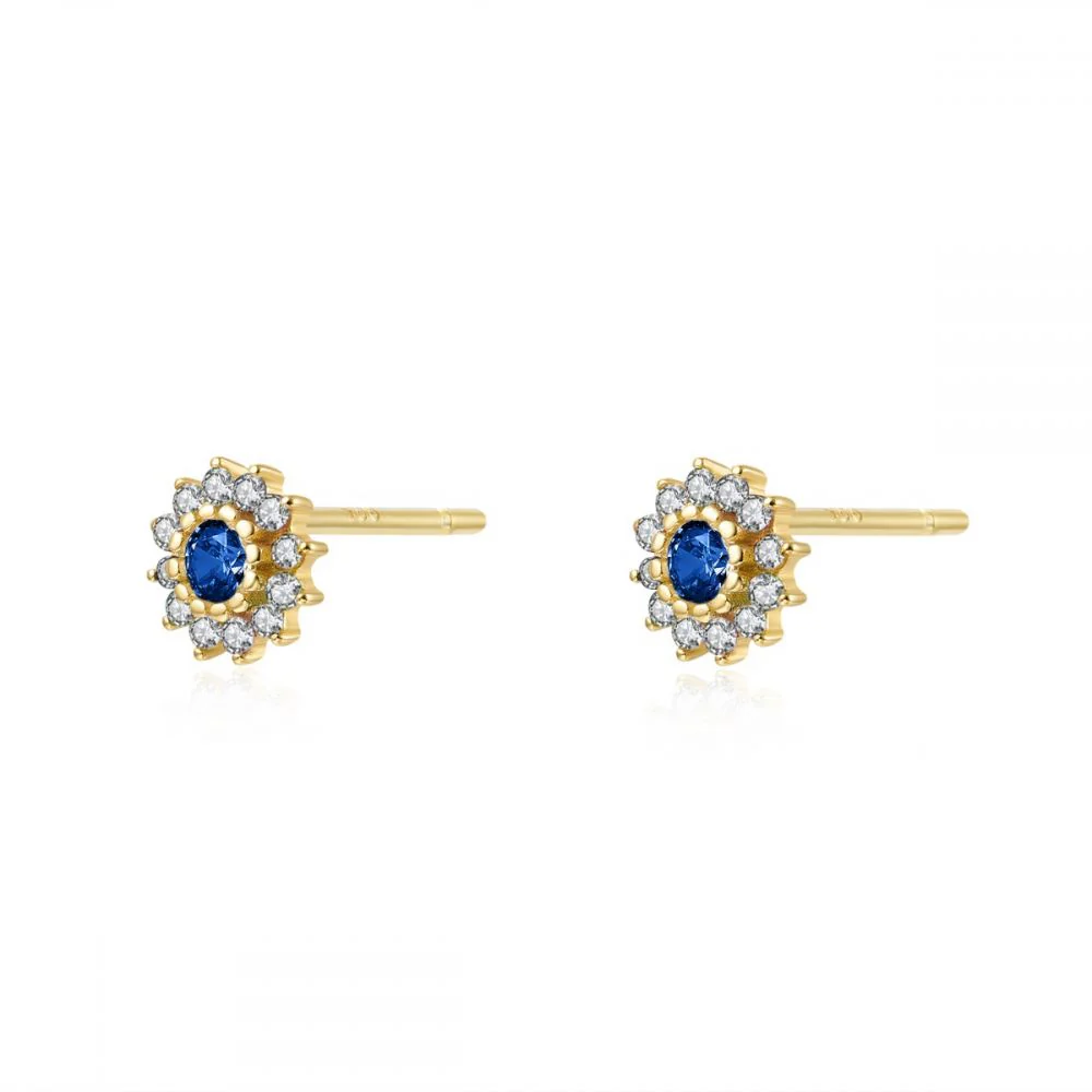 Pendientes flor zafiro