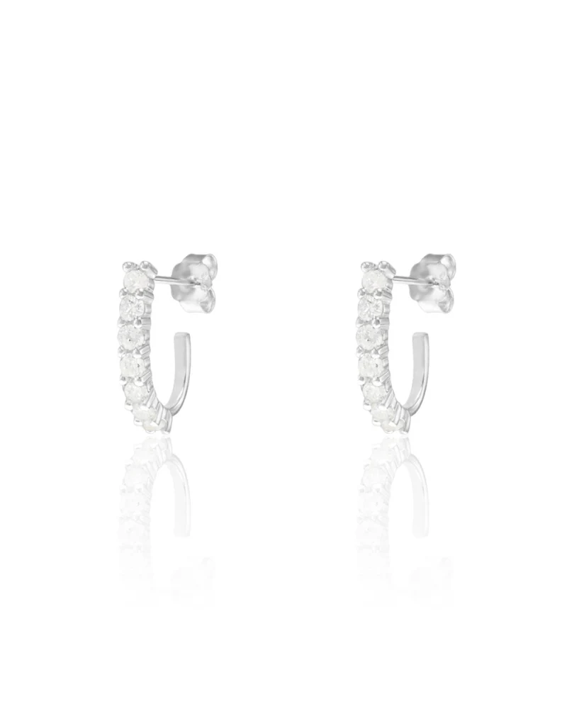 Pendientes gancho white Silver