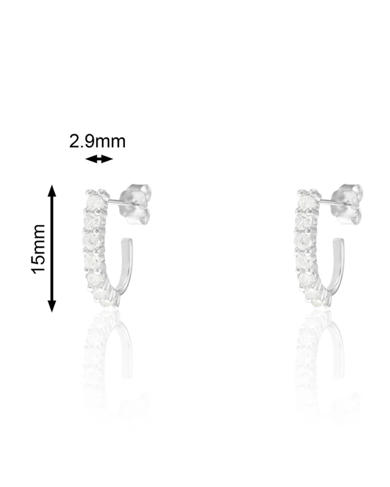 Pendientes gancho white Silver - Image 3