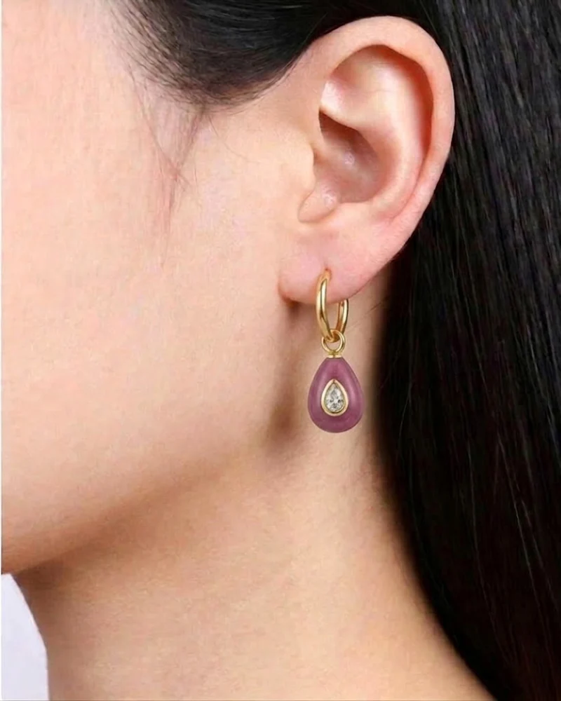 Pendientes gota granate - Image 2