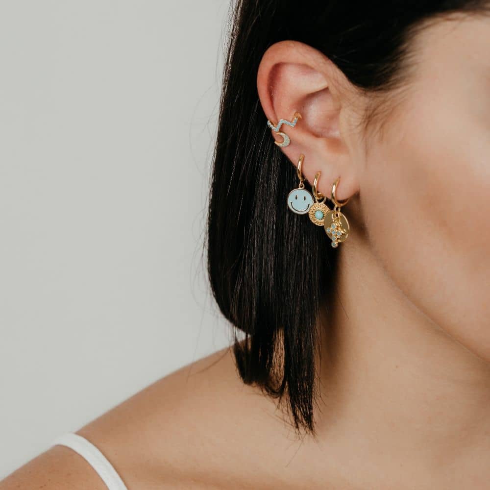 Pendientes Happy Face Black - Image 3