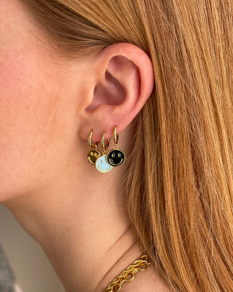 Pendientes Happy Face Verde mint - Image 2