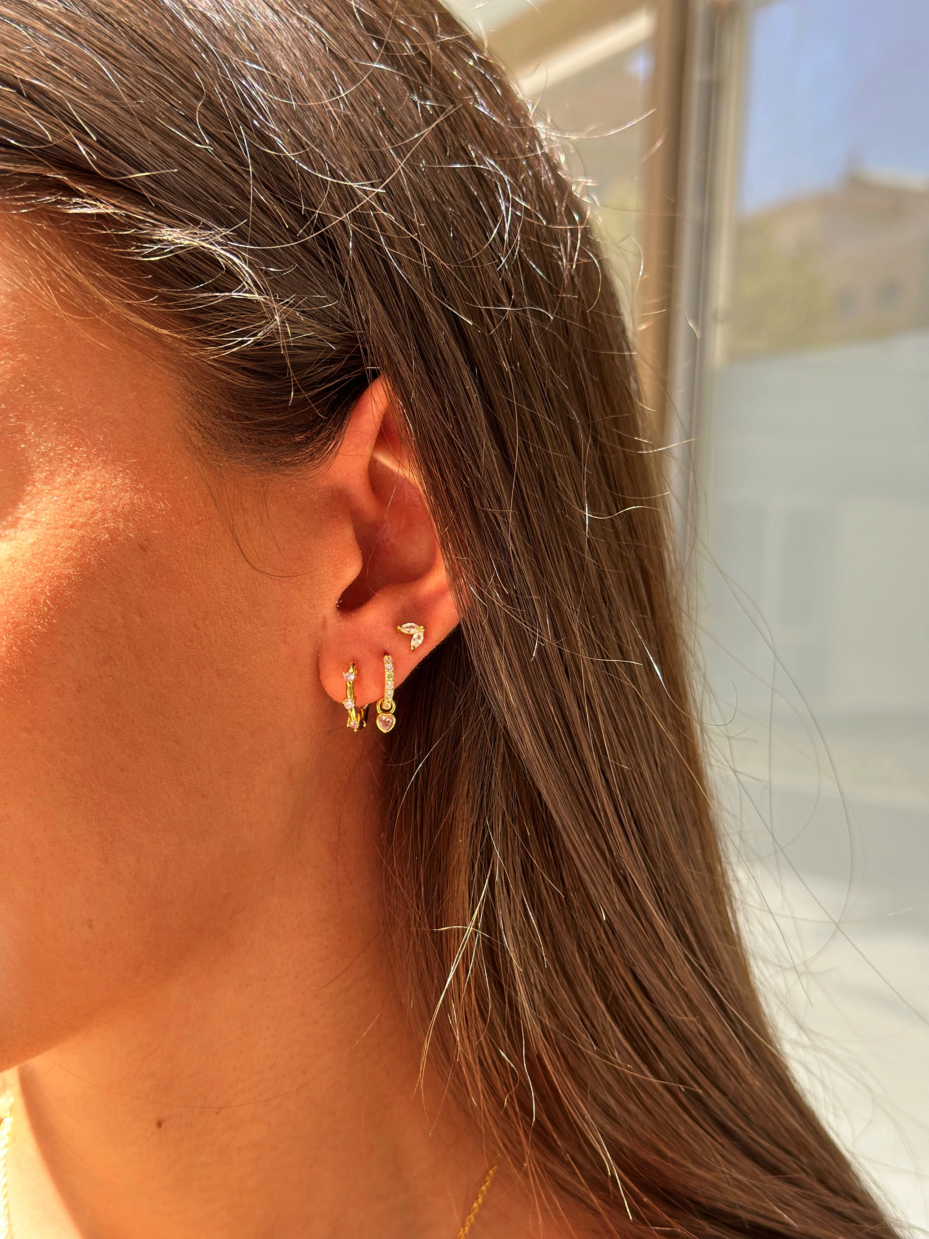 Pendientes lirio white silver - Image 2