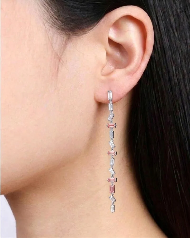 Pendientes Long circonitas silver - Image 2