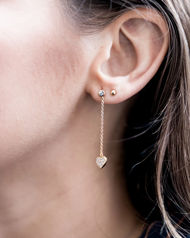Pendientes long Heart Silver - Image 2