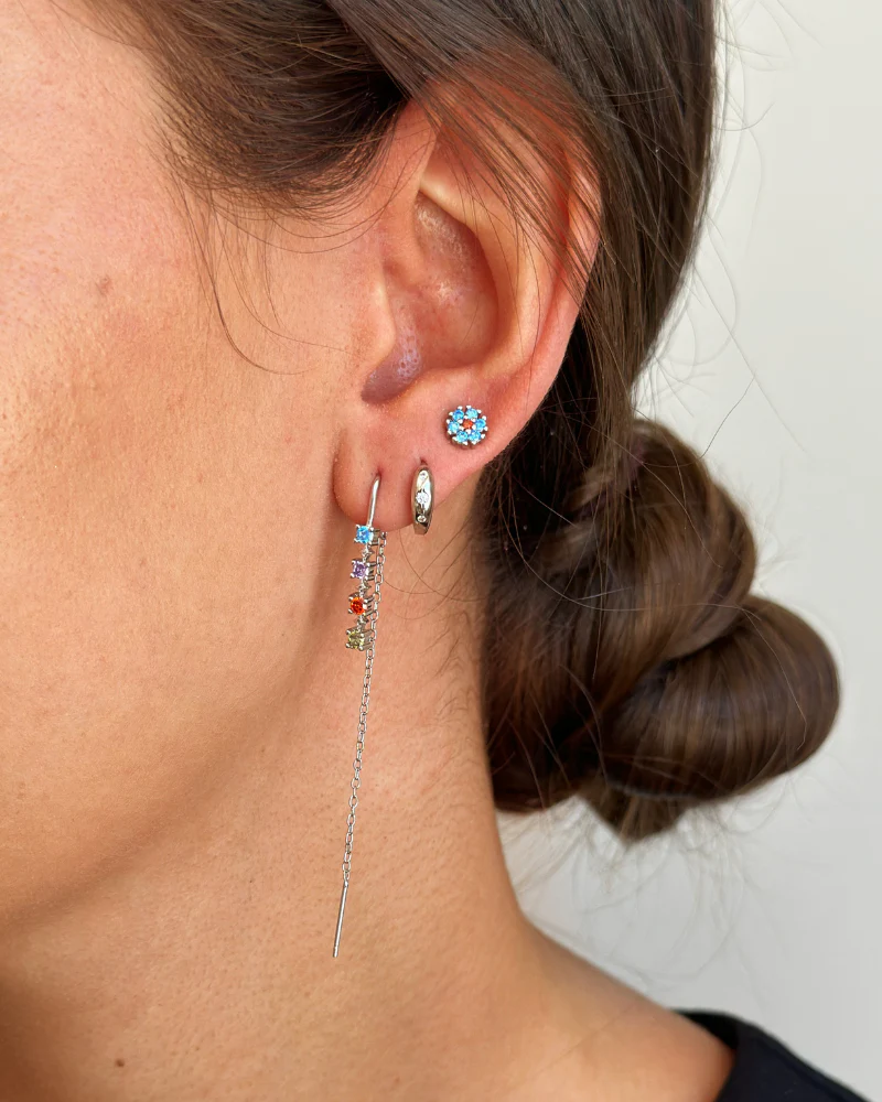 Pendientes long Iris Silver - Image 2