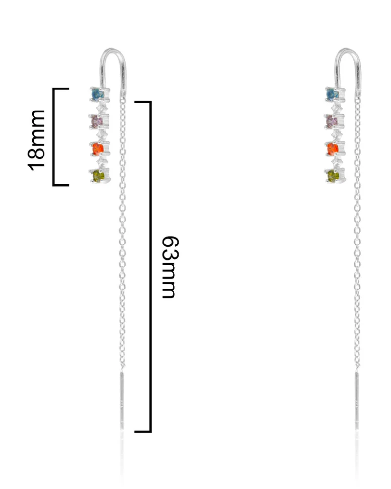 Pendientes long Iris Silver - Image 4