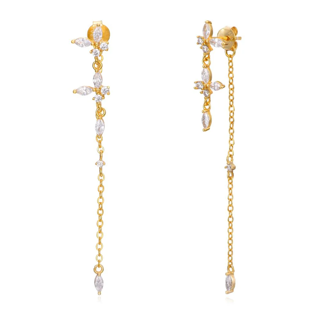 Pendientes long spring White