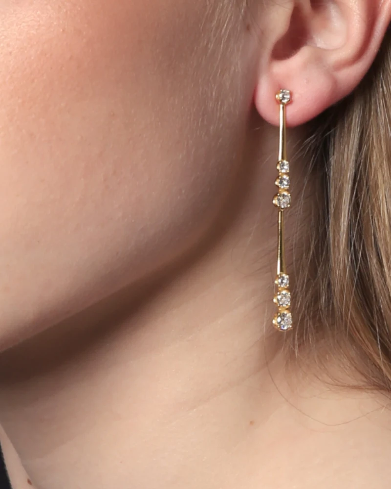 Pendientes Long tres circonitas Silver - Image 3