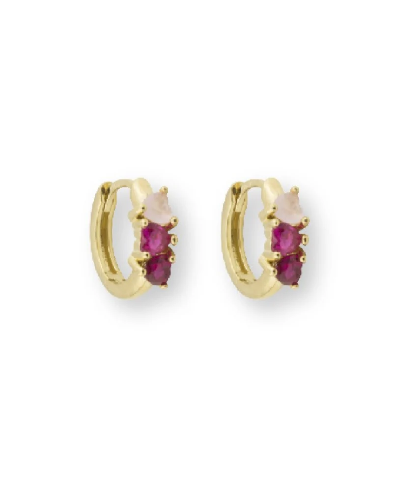 Pendientes mini aritos corazón Rubí