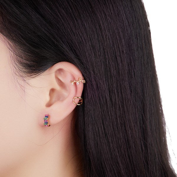 PENDIENTES MINI ARITOS CRISTAL GOLD - Image 2