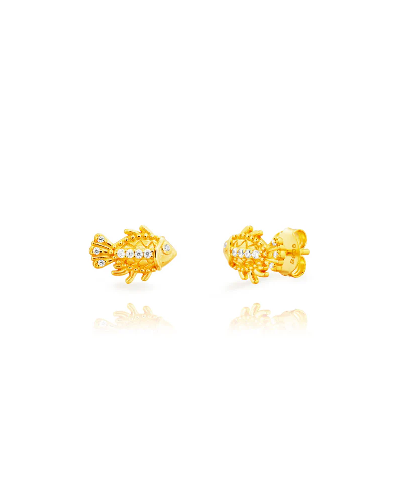 Pendientes mini Fish circonita