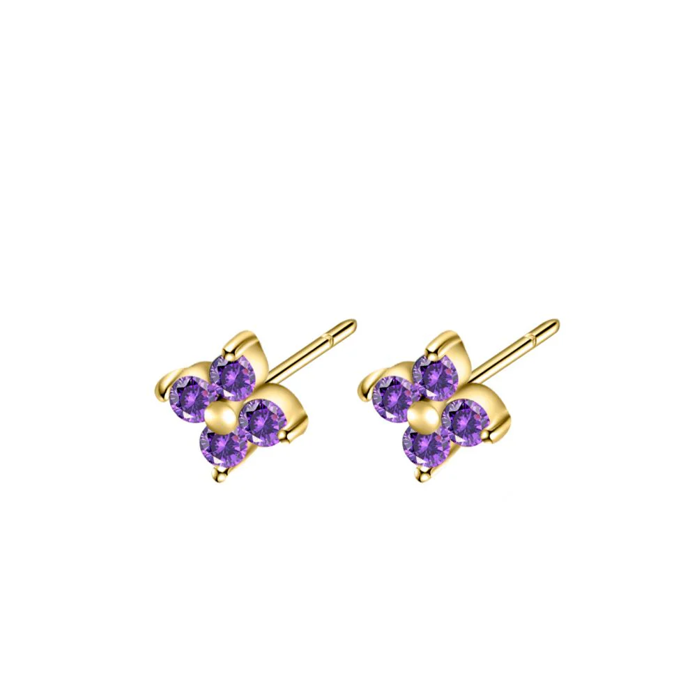 Pendientes mini flowers violet